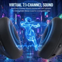 ATTACK SHARK L50 PRO Tri-Mode Wireless Gaming Headset – 7.1 Surround Sound, 53mm Drivers, AI Noise Cancelling Mic, Bluetooth 5.3 – Black - Image 4