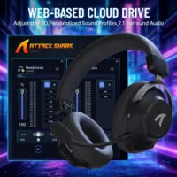 ATTACK SHARK L50 PRO Tri-Mode Wireless Gaming Headset – 7.1 Surround Sound, 53mm Drivers, AI Noise Cancelling Mic, Bluetooth 5.3 – Black - Image 6