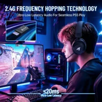 ATTACK SHARK L50 PRO Tri-Mode Wireless Gaming Headset – 7.1 Surround Sound, 53mm Drivers, AI Noise Cancelling Mic, Bluetooth 5.3 – Black - Image 7