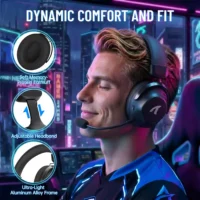ATTACK SHARK L50 PRO Tri-Mode Wireless Gaming Headset – 7.1 Surround Sound, 53mm Drivers, AI Noise Cancelling Mic, Bluetooth 5.3 – Black - Image 8
