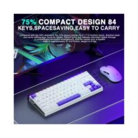AULA HERO 84 HE Wired Mechanical Keyboard White Purple – Black Emperor Hall Effect Switches - Image 5