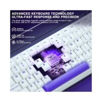 AULA HERO 84 HE Wired Mechanical Keyboard White Purple – Black Emperor Hall Effect Switches - Image 8