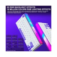 AULA HERO 84 HE Wired Mechanical Keyboard White Purple – Black Emperor Hall Effect Switches - Image 9
