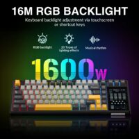 AULA L99 Smart-Screen Mechanical Gaming Keyboard  – 84-Key, 3.98" IPS Touchscreen, Tri-Mode, 8000mAh Blackstorm — Rainy Switch - Image 4