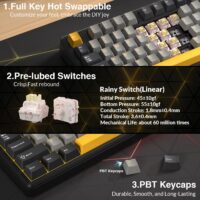 AULA L99 Smart-Screen Mechanical Gaming Keyboard  – 84-Key, 3.98" IPS Touchscreen, Tri-Mode, 8000mAh Blackstorm — Rainy Switch - Image 9