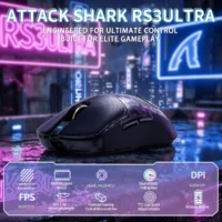 ATTACK SHARK RS3 ULTRA Carbon Fiber Wireless Gaming Mouse Black | PAW3955MAX | 52K DPI | 8K Hz - Image 2