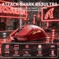 ATTACK SHARK RS3 ULTRA Carbon Fiber Wireless Gaming Mouse Red | PAW3955MAX | 52K DPI | 8K Hz - Image 2