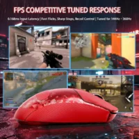 ATTACK SHARK RS3 ULTRA Carbon Fiber Wireless Gaming Mouse Red | PAW3955MAX | 52K DPI | 8K Hz - Image 3
