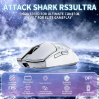 ATTACK SHARK RS3 ULTRA Carbon Fiber Wireless Gaming Mouse White | PAW3955MAX | 52K DPI | 8K Hz - Image 2