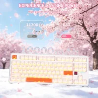 Attack Shark X87 Ultra 8K Wireless Mechanical Gaming Keyboard Iced Orange | Tri-Mode | Hot-Swappable | RGB | 10,000mAh Battery - Image 5