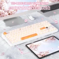 Attack Shark X87 Ultra 8K Wireless Mechanical Gaming Keyboard Iced Orange | Tri-Mode | Hot-Swappable | RGB | 10,000mAh Battery - Image 6