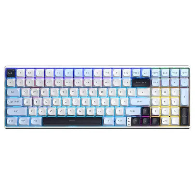 Aula S100 PRO Wireless English Keyboard LIGHT BLUE/WHITE/DARK PURPLE - RED SWITCH
