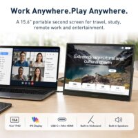 KOORUI E1512A 15.6" FHD Portable Monitor | IPS | 1920×1080 | 60Hz | USB-C | HDMI 1.4 | FreeSync | HDR - Image 2