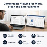 KOORUI E1512A 15.6" FHD Portable Monitor | IPS | 1920×1080 | 60Hz | USB-C | HDMI 1.4 | FreeSync | HDR - Image 3