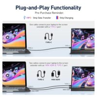 KOORUI E1512A 15.6" FHD Portable Monitor | IPS | 1920×1080 | 60Hz | USB-C | HDMI 1.4 | FreeSync | HDR - Image 11