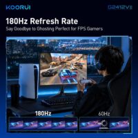 KOORUI G2412V 24" FHD Gaming Monitor | VA Panel | 180Hz | 1ms | 3000:1 Contrast | FreeSync - Image 2