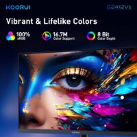 KOORUI G2412V 24" FHD Gaming Monitor | VA Panel | 180Hz | 1ms | 3000:1 Contrast | FreeSync - Image 7