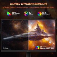 KOORUI G2711X 27" 240hz Gaming Monitor FHD 1080p, IPS Panel, 1ms Response Time, Adaptive sync 3-Sided Frameless,Ultra Slim,VESA,DP HDMI - Image 3