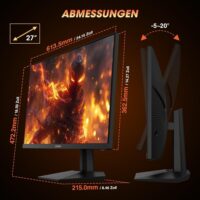 KOORUI G2711X 27" 240hz Gaming Monitor FHD 1080p, IPS Panel, 1ms Response Time, Adaptive sync 3-Sided Frameless,Ultra Slim,VESA,DP HDMI - Image 6