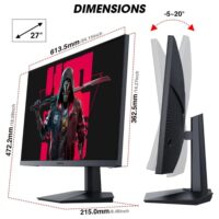 KOORUI GN06 27" FHD Gaming Monitor | IPS | 165Hz 180Hz | 1ms | 90% DCI-P3 | Adaptive Sync | Black - Image 4