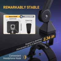 MAONO BA37 Microphone Boom Arm Heavy Duty Adjustable Metal Suspension Upgraded Desk Clamp and 3/8″ to 5/8″ Screw Adapter - Image 8