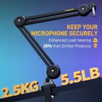 MAONO BA37 Microphone Boom Arm Heavy Duty Adjustable Metal Suspension Upgraded Desk Clamp and 3/8″ to 5/8″ Screw Adapter - Image 6