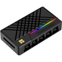 Thermalright Hub X10 IR ARGB and Fan Controller Black – 10-Port All-in-One PWM Fan & Addressable RGB Lighting Hub with Remote Control