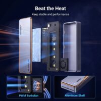 UGREEN 15976 40Gbps M.2 NVMe SSD Enclosure with Cooling Fan | USB4 | ASM2464PD | Aluminum - Image 2
