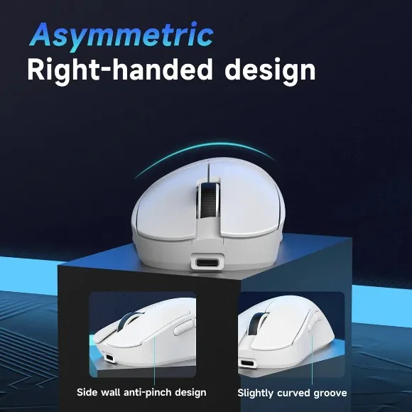 AJAZZ NJ08 MC Tri-Mode Wireless Gaming Mouse White – PixArt PAW3311 Sensor, 12,000 DPI, 1000Hz Polling Rate, RGB, Type-C Charging thumbnail 5