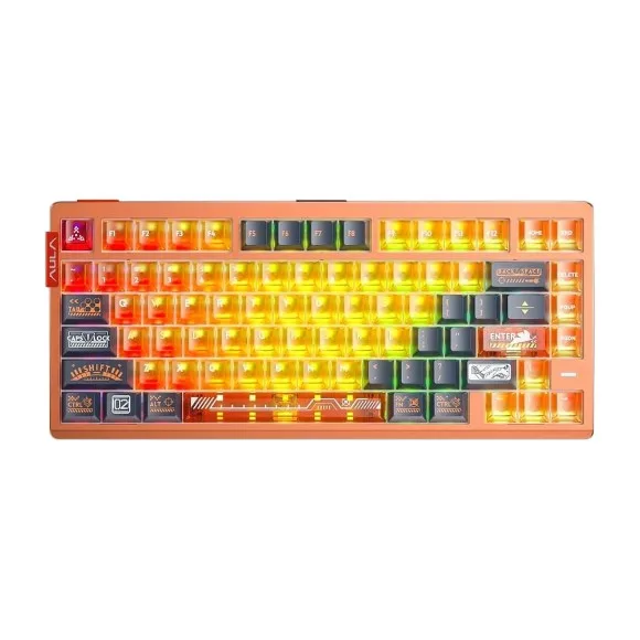 AULA AG75 ULTRA Hall Effect Magnetic Gaming Keyboard – 8K Polling Rate, RGB, Rapid Trigger, Aluminum Body, Orange & Blue