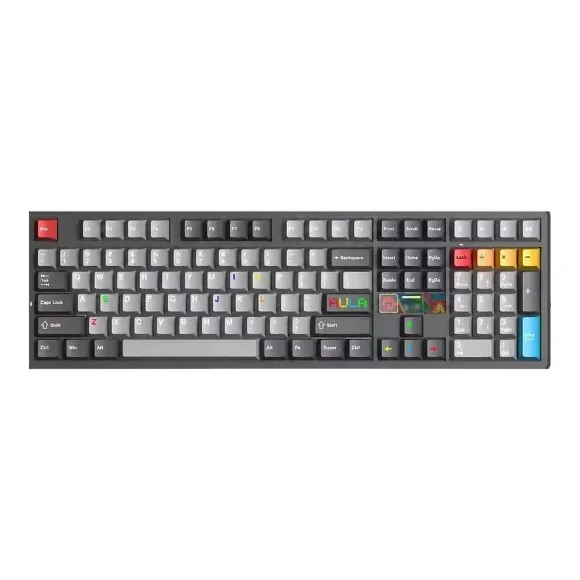 AULA F108 Pro V2 Mechanical Gaming Keyboard – 108 Keys, 8000Hz Polling Rate, Tri-Mode Wireless, RGB, Hot-Swappable Gradient Grey – Seascape Switch