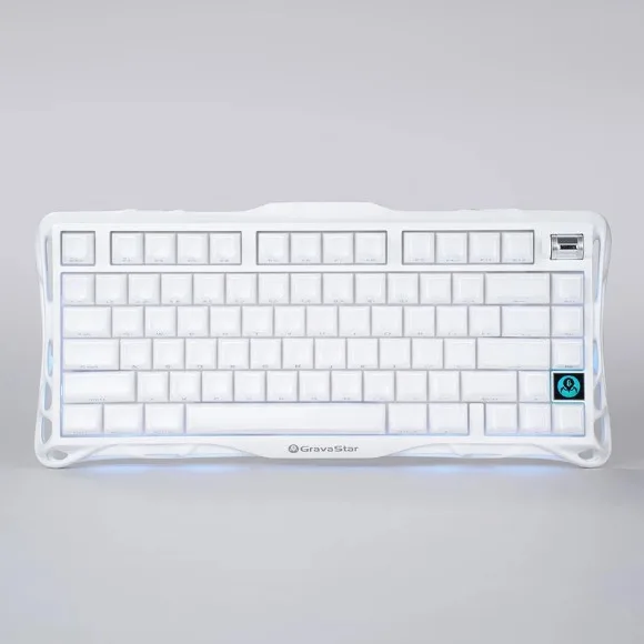 GravaStar Mercury K1 75% Wireless Mechanical Gaming Keyboard – Opaline White RGB, Hot-Swappable Switches, 8000mAh Battery (Copy) thumbnail 3