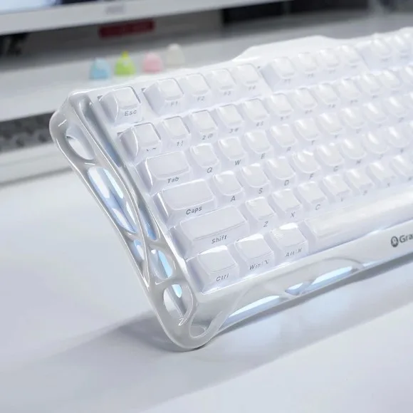 GravaStar Mercury K1 75% Wireless Mechanical Gaming Keyboard – Opaline White RGB, Hot-Swappable Switches, 8000mAh Battery (Copy) thumbnail 5
