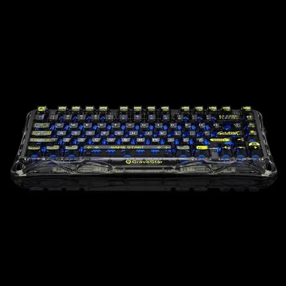 GravaStar Mercury K1 Lite Mechanical Gaming Keyboard – Transparent Black, 75% Layout, 80 Keys, RGB Backlit, Tri-Mode Wireless, Hot-Swappable Switches thumbnail 4