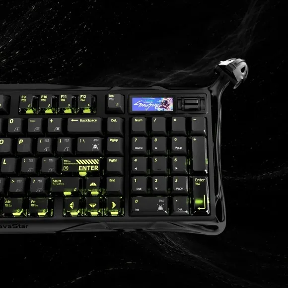 GravaStar Mercury K98 Pro Wireless Mechanical Gaming Keyboard – 98 Keys, 8000Hz Polling Rate, TFT Display, RGB - Phantom Black thumbnail 3