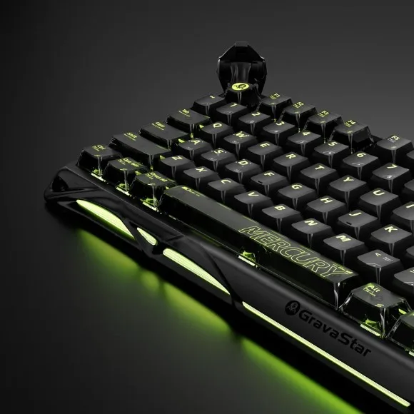 GravaStar Mercury K98 Pro Wireless Mechanical Gaming Keyboard – 98 Keys, 8000Hz Polling Rate, TFT Display, RGB - Phantom Black thumbnail 7
