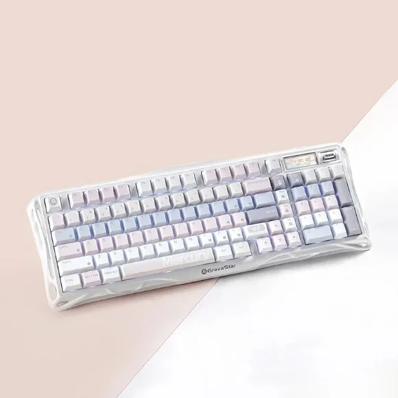 GravaStar Mercury K98 Wireless Mechanical Gaming Keyboard – 98-Key, RGB, TFT Display, Tri-Mode Connectivity - Pastel Whisper thumbnail 2