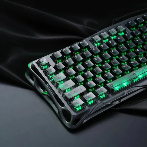 GravaStar Mercury K98 Wireless Mechanical Gaming Keyboard – 98-Key, RGB, TFT Display, Tri-Mode Connectivity - Smoky Translucent thumbnail 6