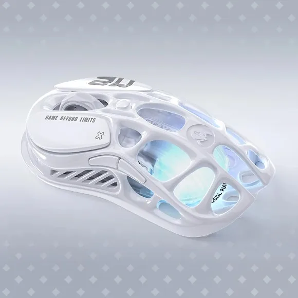 GravaStar Mercury M2 Wireless Gaming Mouse – 26000 DPI PAW3395 Sensor, 1000Hz Polling Rate, Tri-Mode Connectivity, RGB Lighting Opaline White thumbnail 2