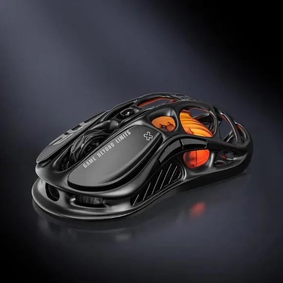 GravaStar Mercury M2 Wireless Gaming Mouse – 26000 DPI PAW3395 Sensor, 1000Hz Polling Rate, Tri-Mode Connectivity, RGB Lighting Black