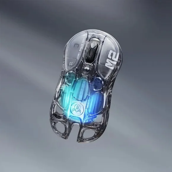 GravaStar Mercury M2 Wireless Gaming Mouse – 26000 DPI PAW3395 Sensor, 1000Hz Polling Rate, Tri-Mode Connectivity, RGB Lighting Transparent Black thumbnail 6