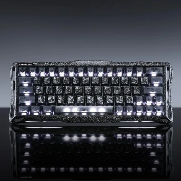 GravaStar Mercury V60 Pro 60% Magnetic Gaming Keyboard – Hall Effect Switches, 8000Hz Polling Rate, Rapid Trigger, RGB - Cyber Frost Black thumbnail 2