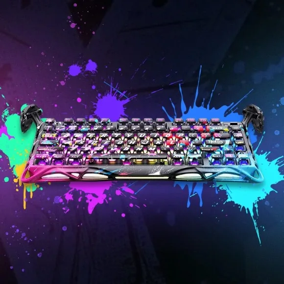 GravaStar Mercury V75 Pro Gaming Keyboard – 75% Hall Effect Magnetic Switches, 8000Hz Polling Rate, Rapid Trigger, RGB Special Edition – Neon Graffiti