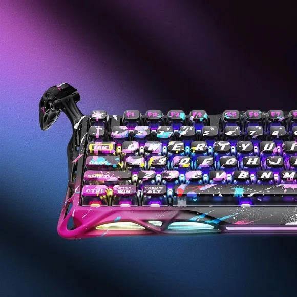 GravaStar Mercury V75 Pro Gaming Keyboard – 75% Hall Effect Magnetic Switches, 8000Hz Polling Rate, Rapid Trigger, RGB Special Edition – Neon Graffiti thumbnail 3
