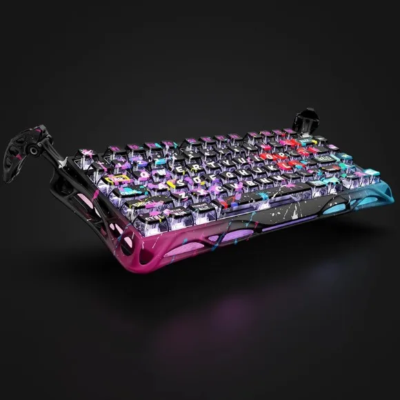 GravaStar Mercury V75 Pro Gaming Keyboard – 75% Hall Effect Magnetic Switches, 8000Hz Polling Rate, Rapid Trigger, RGB Special Edition – Neon Graffiti thumbnail 4