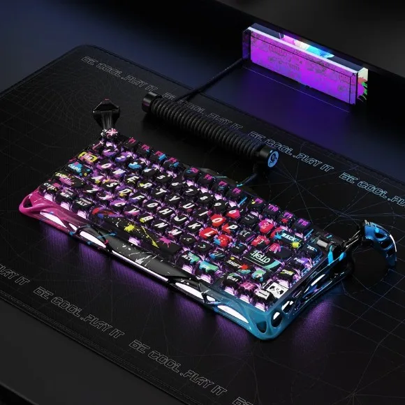 GravaStar Mercury V75 Pro Gaming Keyboard – 75% Hall Effect Magnetic Switches, 8000Hz Polling Rate, Rapid Trigger, RGB Special Edition – Neon Graffiti thumbnail 8
