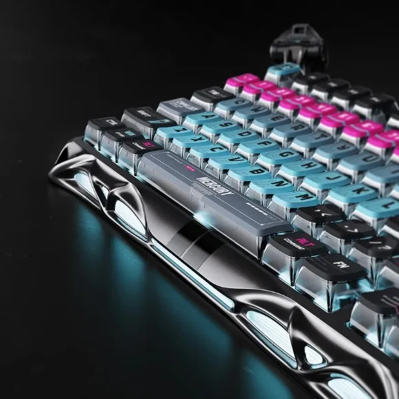 GravaStar Mercury V75 Pro Gaming Keyboard – 75% Layout, Hall Effect Magnetic Switches, 8000Hz Polling Rate, Rapid Trigger, RGB - Cyberpunk thumbnail 3