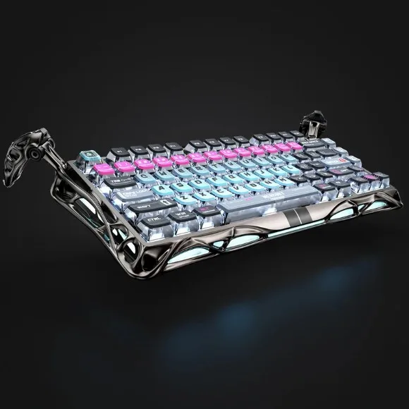 GravaStar Mercury V75 Pro Gaming Keyboard – 75% Layout, Hall Effect Magnetic Switches, 8000Hz Polling Rate, Rapid Trigger, RGB - Cyberpunk