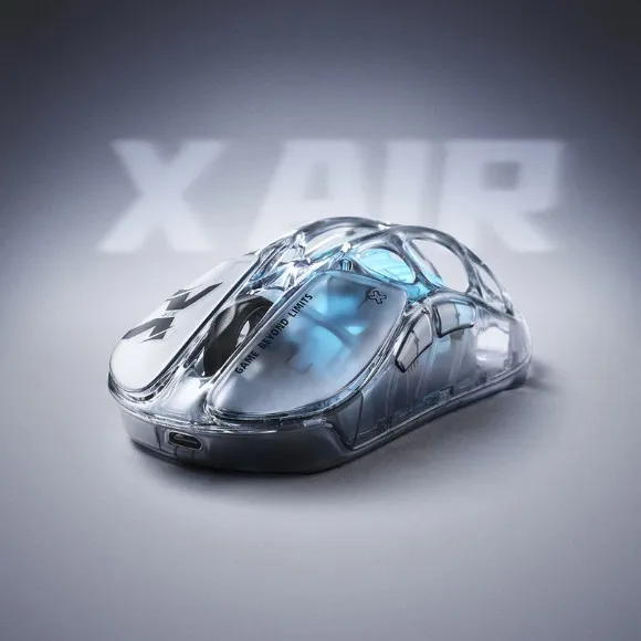 GravaStar Mercury X Air 8KHz Wireless Gaming Mouse – 32000 DPI PAW3950 Sensor, 56g Ultralight Design, Tri-Mode Connectivity, RGB - Black