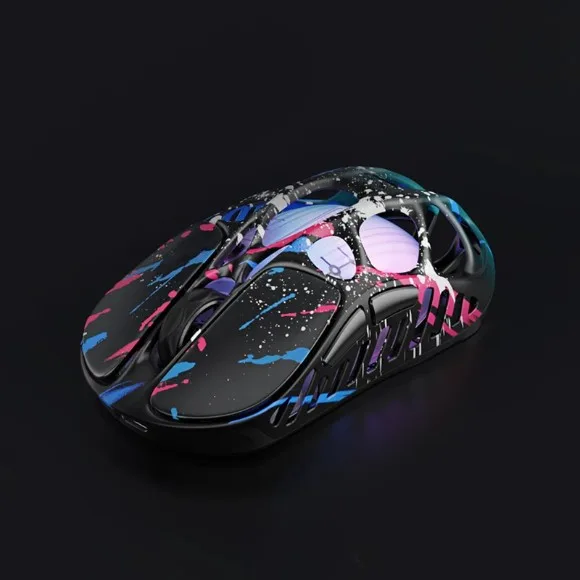 GravaStar Mercury X Pro 8KHz Wireless Gaming Mouse 32000 DPI PAW3950 Sensor, 49g Ultralight Magnesium Alloy, Tri-Mode Connectivity, RGB - Special Edition Neon Graffiti